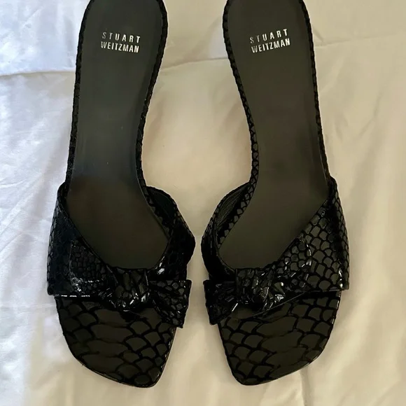 Stuart Weitzman Black Slide Sandals - size 10 - Picture 2 of 7